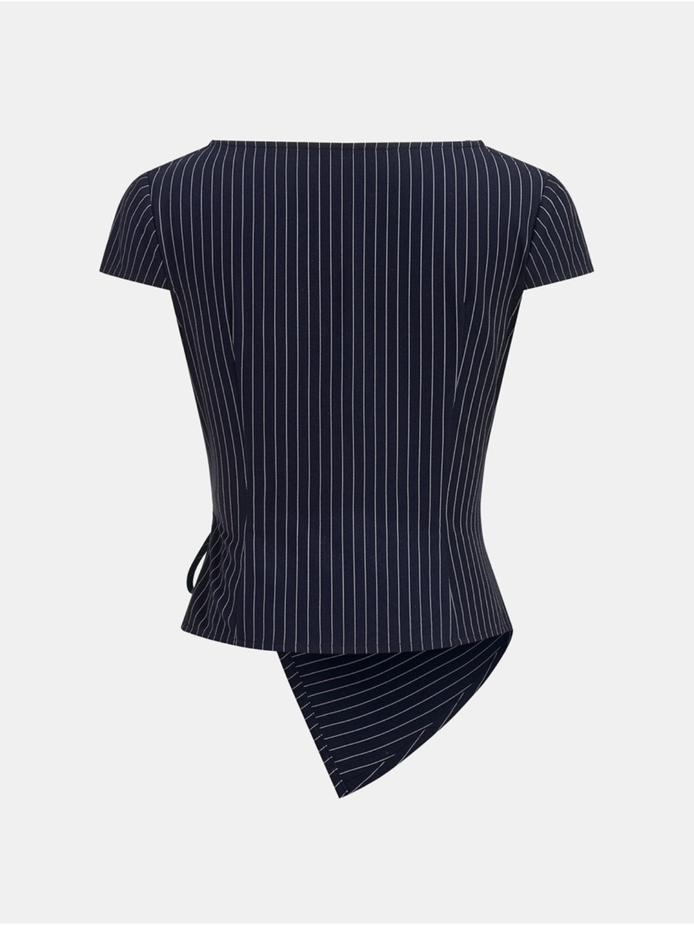 Commense Brown Pinstripe Wrap Top & Wide-Leg Pants Set - Picture 3 of 5